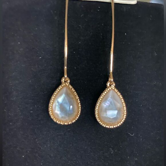 ☀️Beautiful never used gold plated with stone earrings - Picture 1 of 2